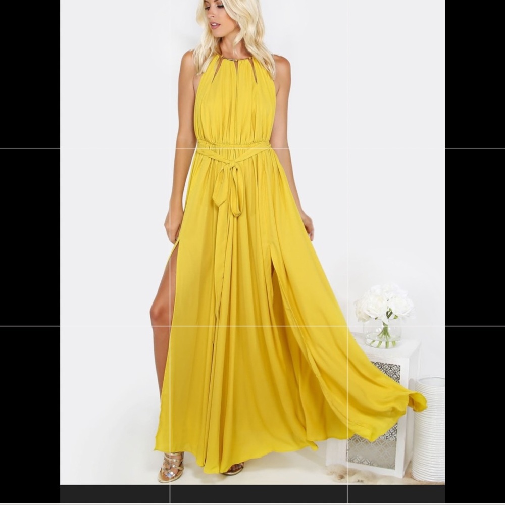 Yellow maxi dress